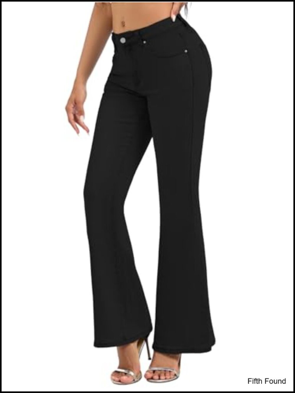 Women's Flare Bell Bottom Jeans Mid Low Rise Stretch Denim Bootcut Pants